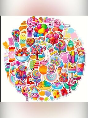 50 Candy Themed Stickers